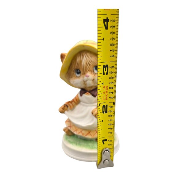 Vtg Lefton Hand Painted Cat in Apron Dress Figurine 00324 Taiwan Anthropomorphic - Picture 10 of 11
